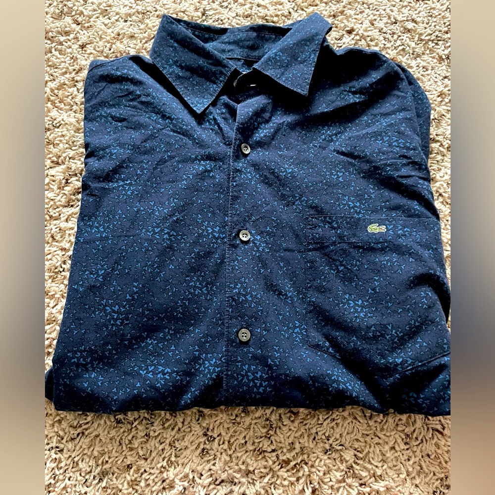 Men’s Lacoste long sleeve shirt. Large